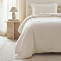 Ocean Home Textile Nakışlı Ekru Çift Kişilik Yatak Örtüsü Seti 1 Adet 250 X 230 / 2 Adet 50 X 70 Cm