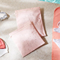 Ocean Home Textile 2'li Su Geçirmez Pvc Astarlı Pembe Dama Desen Islak Kuru Çantası 28 X 30 / 30 X 36 Cm