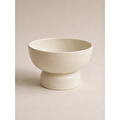 Beige & Stone Seramik Ayaklı Sunum Kasesi 19 Cm Meyve Salata Kasesi Dekoratif Servis Ve Sunumluk