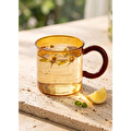 The Mia Renkli Cam Kupa Amber 230 Ml