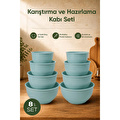 Vienev 8'li Karıştırma Ve Hazırlama Kasesi Seti Mint - 1l 1.5l 2.3l 3.3l