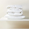 Ocean Home Textile %100 Pamuk Kumaş Kaz Tüyü Konforunda Saten Biyeli Mikorjel Tek Kişilik Yastık Yorgan Seti 1 Adet 155 X 215 / 1