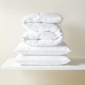 Ocean Home Textile %100 Pamuk Kumaş Kaz Tüyü Konforunda Saten Biyeli Mikrojel Çift Kişilik Yastık Yorgan Seti 1 Adet 195 X 215 / 2