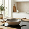 Bernardo Natura Seramik Wok Tava Kahverengi 24cm