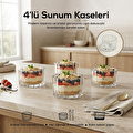 Vienev 4'lü Cam Sunum Kasesi, Magnolya Ve Tatlı Kasesi, Cam Çerezlik ,dondurma Kasesi-200cc