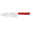 Kaf Ahşap Berti Coltellerie Duemiladodici Serisi Japon Santoku Bıçağı - Kırmızı