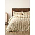 Bella Maison %100 Pamuk Saten Flora Çift Kişilik Nevresim Takımı Bej (200x220 Cm) Bej