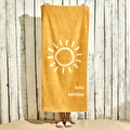 Bella Maison %100 Pamuk Hello Sunshine Plaj Havlusu Hardal (90x150 Cm) Hardal