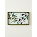 Bella Maison Olive Dekoratif Cam Tepsi Yeşil (22x37 Cm) Yeşil