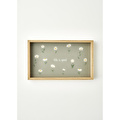 Bella Maison Daisy Dekoratif Cam Tepsi Yeşil (22x37 Cm) Yeşil