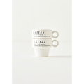 Bella Maison Coffeeaholic Seramik Espresso 2'li Set Siyah (105 Cc) Siyah