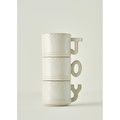 Bella Maison Joy Stoneware Yılbaşı 3'lü Kupa Seti Krem (390 Cc) Krem