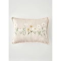Bella Maison Daisy Volanlı Kenar Nakışlı Dekoratif Yastık Kılıfı Bej (35x50 Cm) Bej