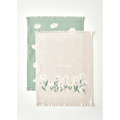 Bella Maison Daisy 2'li Kurulama Bezi Bej-yeşil (40x50 Cm) Bej-yeşil