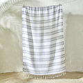 Bella Maison %100 Pamuk Stripe Peştamal Gri (90x160 Cm) Gri