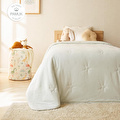 Ocean Home Textile %100 Pamuk Penye Mavi Yıldız Nakışlı Çocuk Tek Kişilik Çok Amaçlı Örtü 155 X 215 Cm
