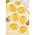 Lora Bianca Citrus 6'lı Limon Formlu Cam Mini Çerez/meyve/meze Kasesi Seti