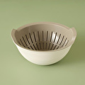Bella Maison Handle Kaseli Süzgeç Bej (25,5x25,5x10,8 Cm) Bej