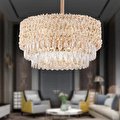 Apliqa Liana 50 Lik Gold Kaplamalı Modern Tasarım Salon Kristal Sarkıt Avize