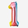 Flying Tiger Copenhagen 1 Rakamı Renkli Folyo Balon