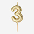 Flying Tiger Copenhagen 3 Numaralı Altın Rengi Pasta Mumu