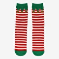 Flying Tiger Copenhagen Kırmızı Beyaz Çizgili Yılbaşı Çorabı 36/38