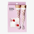 Flying Tiger Copenhagen Kırmızı Kalpli Diz Üstü Çorap