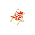 Flying Tiger Copenhagen Dekoratif Kırmızı Çizgili Ahşap Mini Şezlong