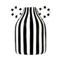 Flying Tiger Copenhagen Siyah Beyaz Çizgili Seramik Vazo