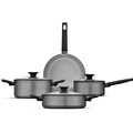Jumbo Toledo Swiss Crystal Grey İndüksiyon Tabanlı Tencere Seti 7 Parça
