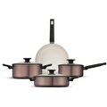 Jumbo Toledo Swiss Crystal Brown İndüksiyon Tabanlı Tencere Seti 7 Parça