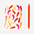 Flying Tiger Copenhagen Kırmızı Biber Desenli Defter A6