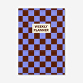 Flying Tiger Copenhagen Bordo Mavi Kareli Haftalık Planlayıcı B5 Defter
