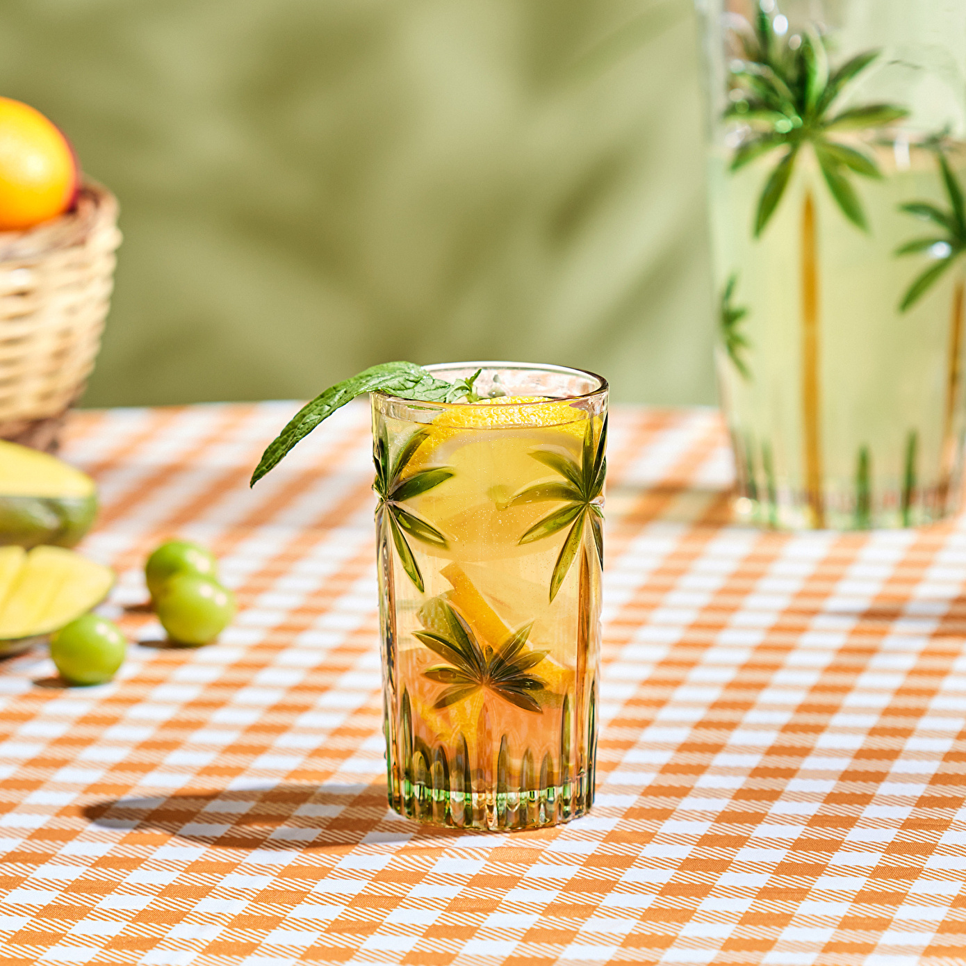 Karaca Palmiyeli Meşrubat Bardağı 400 ml - Karaca 2 Al 1 Öde