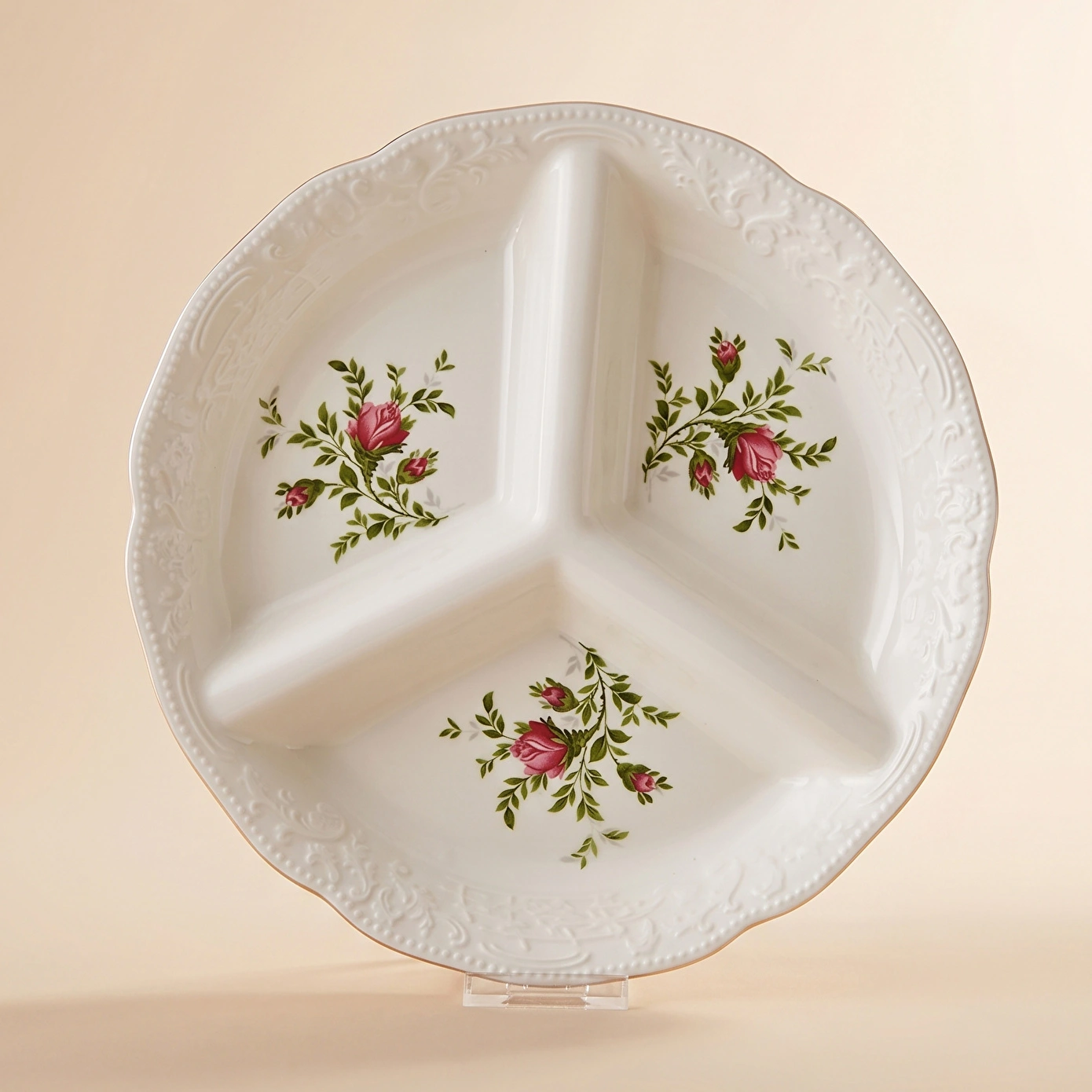 Karaca Vintage Rose Bölmeli Sunumluk 25 cm - Karaca Karaca 2 Al 1 Öde