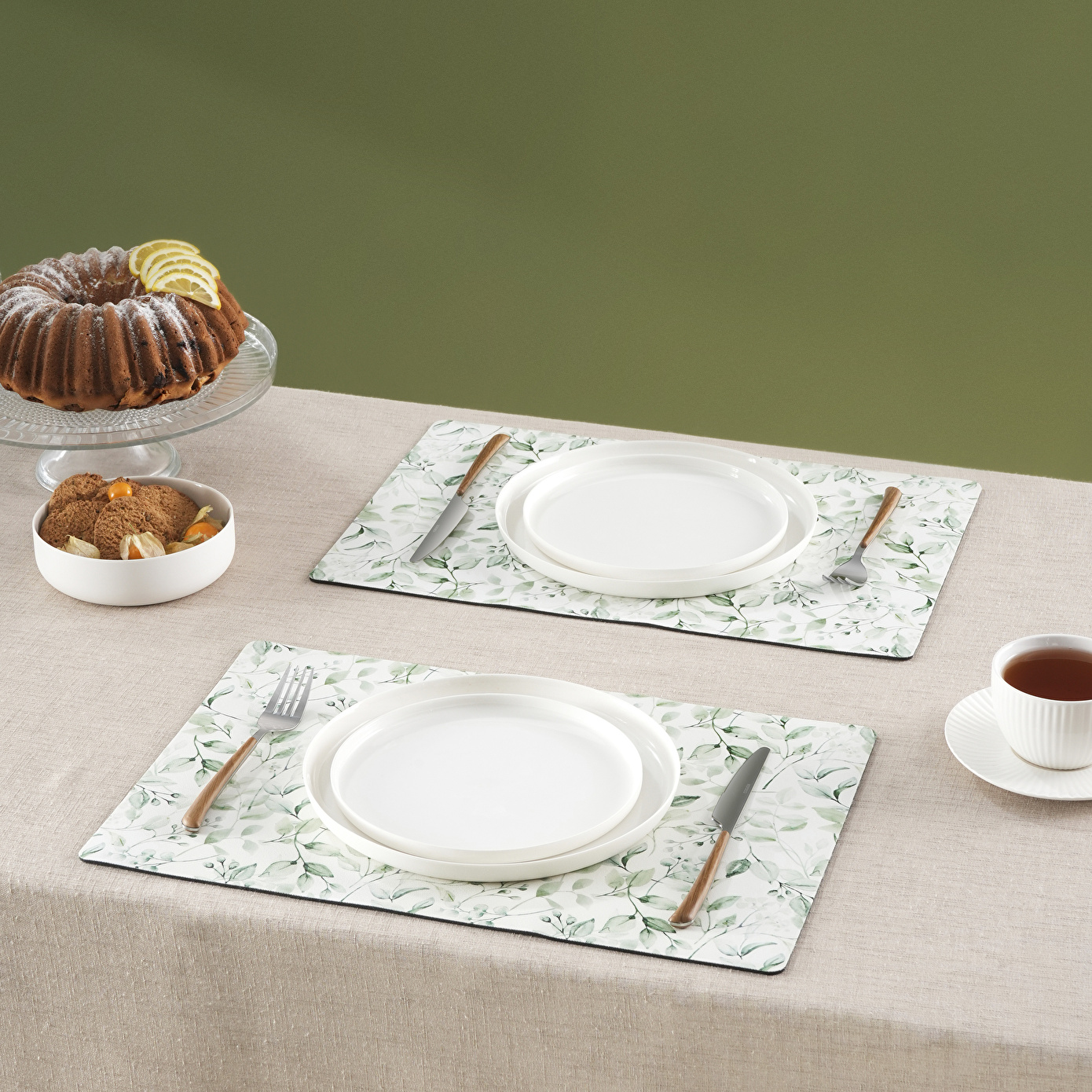 Karaca Home Petra Patterned Amerikan Servisi 2'li Set Yeşil - Karaca Karaca 2 Al 1 Öde
