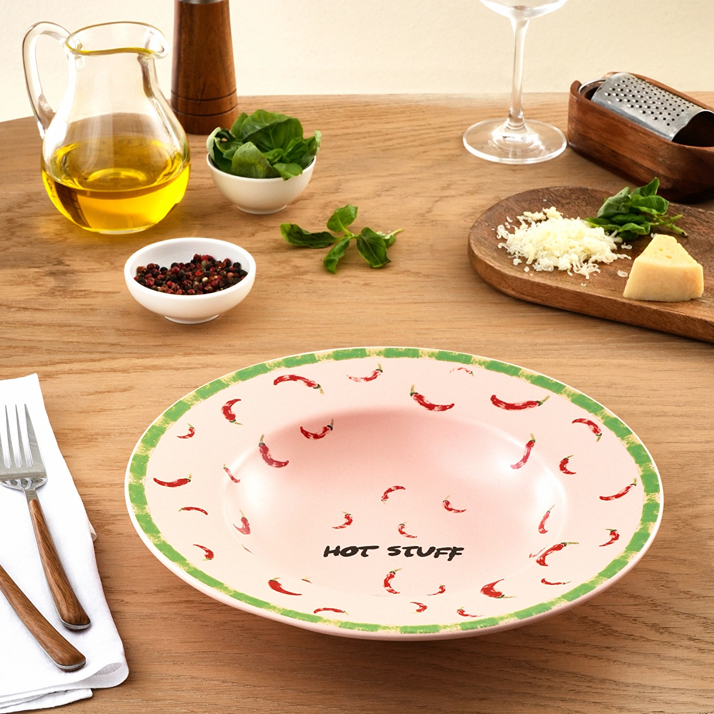 Karaca Hot Stuff Makarna Tabağı Pembe 27 cm - Karaca 2 Al 1 Öde