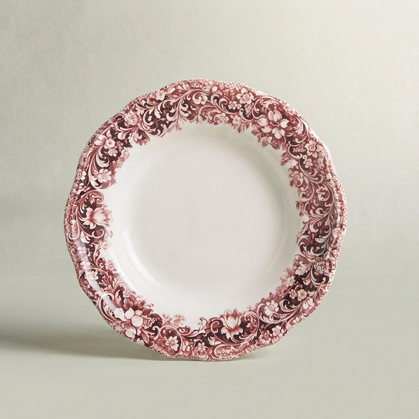 Emsan Floransa Çukur Tabak 23 cm Bordo - Karaca 2 Al 1 Öde