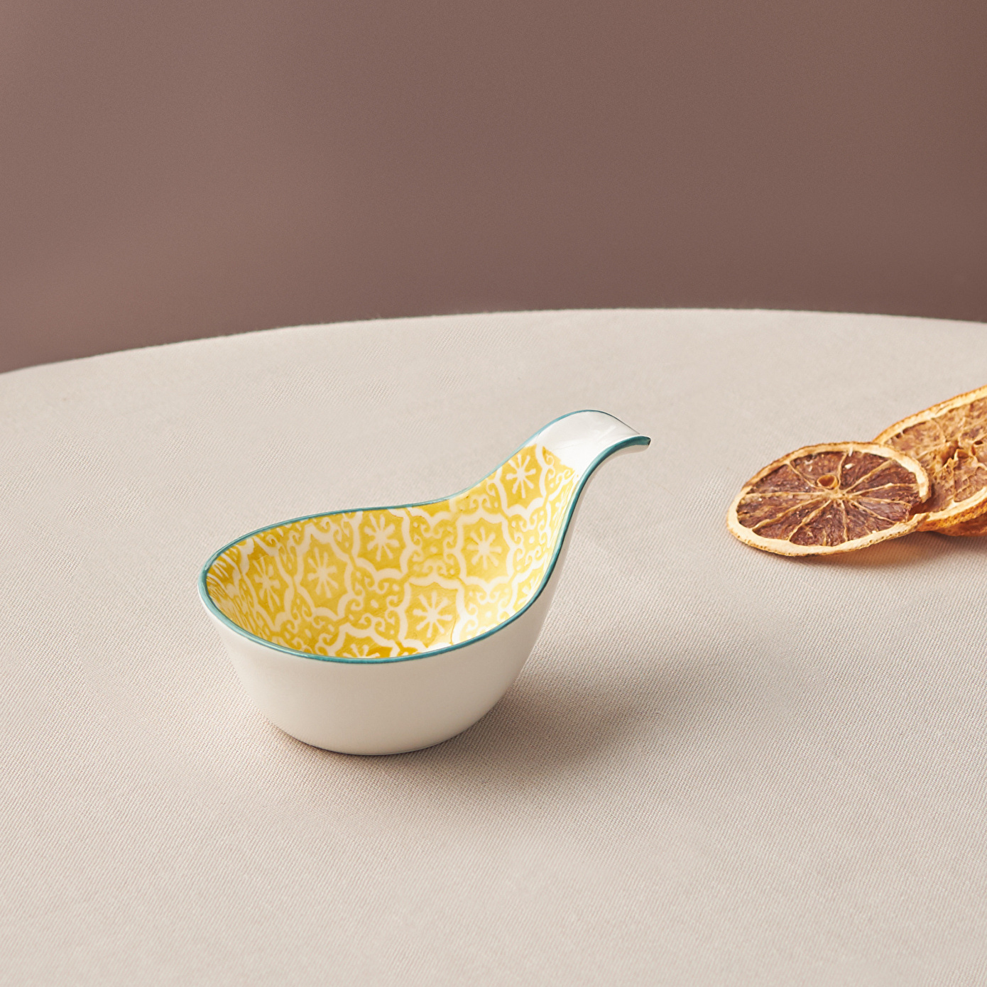 Karaca Floral Sarı Damla Çerezlik/Sosluk 10 cm - Karaca 2 Al 1 Öde