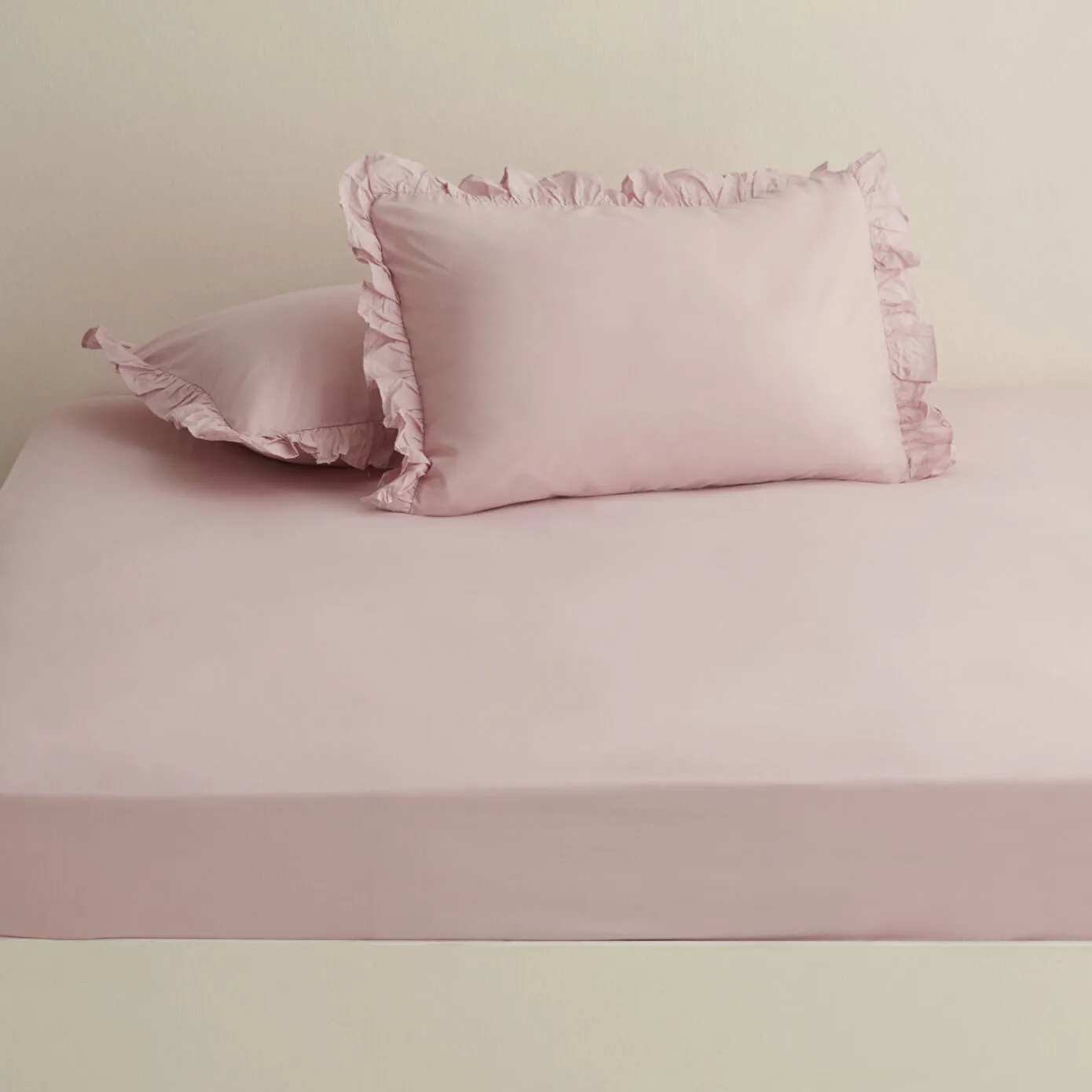 Karaca Home Basic %100 Pamuk Çift Kişilik Düz Çarşaf Pudra - Karaca 2 Al 1 Öde