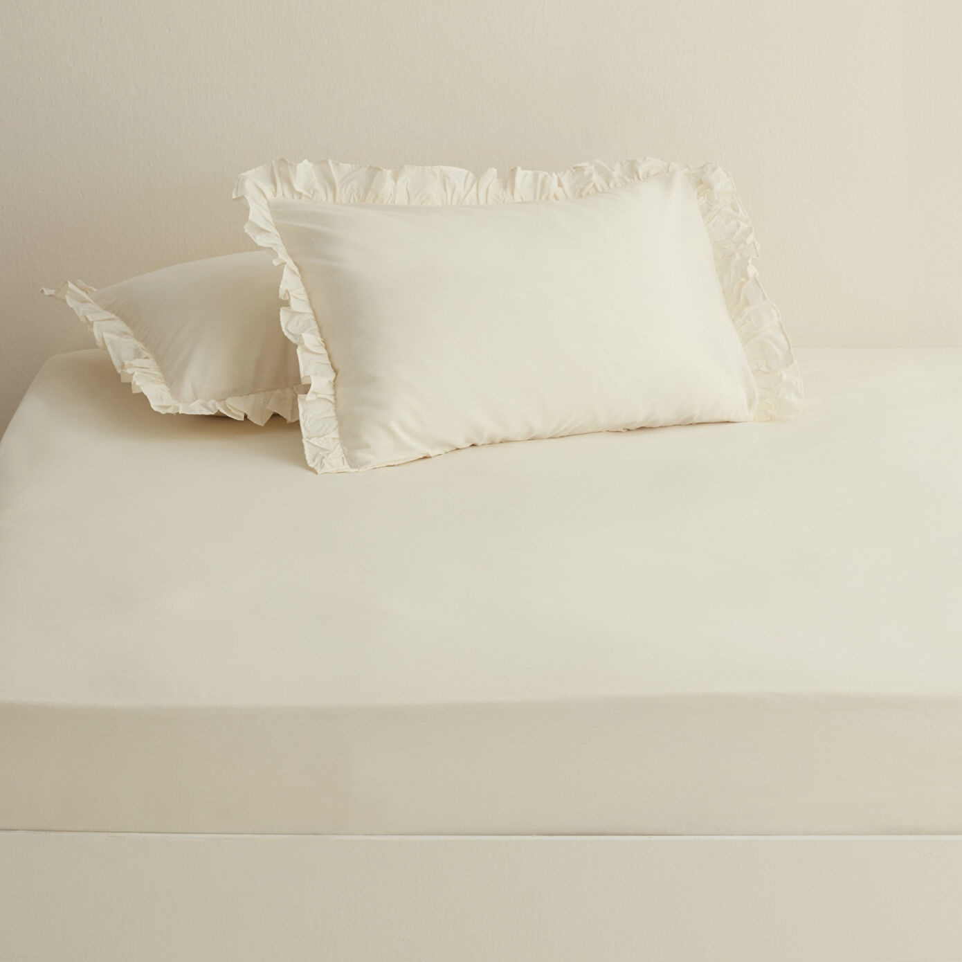 Karaca Home Basic %100 Pamuk King Kişilik Düz Çarşaf Ekru - Karaca 2 Al 1 Öde
