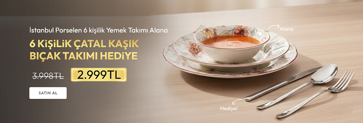 6 Kişilik Çatal Kaşık Bıçak Takımı Hediye