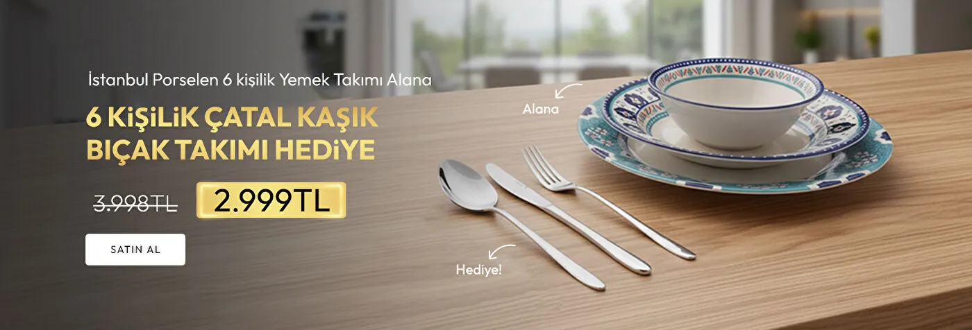 6 Kişilik Çatal Kaşık Bıçak Takımı Hediye