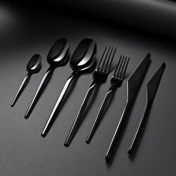 Jumbo 5100 Quartz Titanyum Bronz 12 Kişilik 84 Parça Çatal Kaşık Bıçak Seti