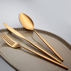 Jumbo 5900 Infinity Titanyum Gold 12 Kişilik 84 Parça Çatal Kaşık Bıçak Takımı