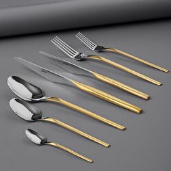 Jumbo 5100 Quartz Titanyum Bronz 12 Kişilik 84 Parça Çatal Kaşık Bıçak Seti