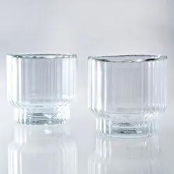 Jumbo Glory Double Wall 2'li Çizgili Bardak 250 ml