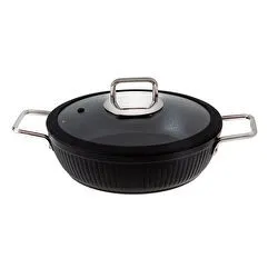Jumbo Dublin Black İndüksiyon Tabanlı Basık Tencere 26 cm