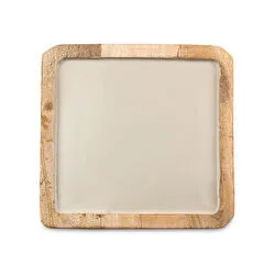 Jumbo Creme Ahşap Tepsi Kare 25x25 cm