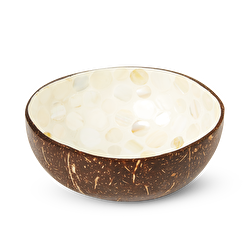 Flying Tiger Copenhagen Beyaz Sedef Görünümlü Hindistan Cevizi Dekoratif Kase